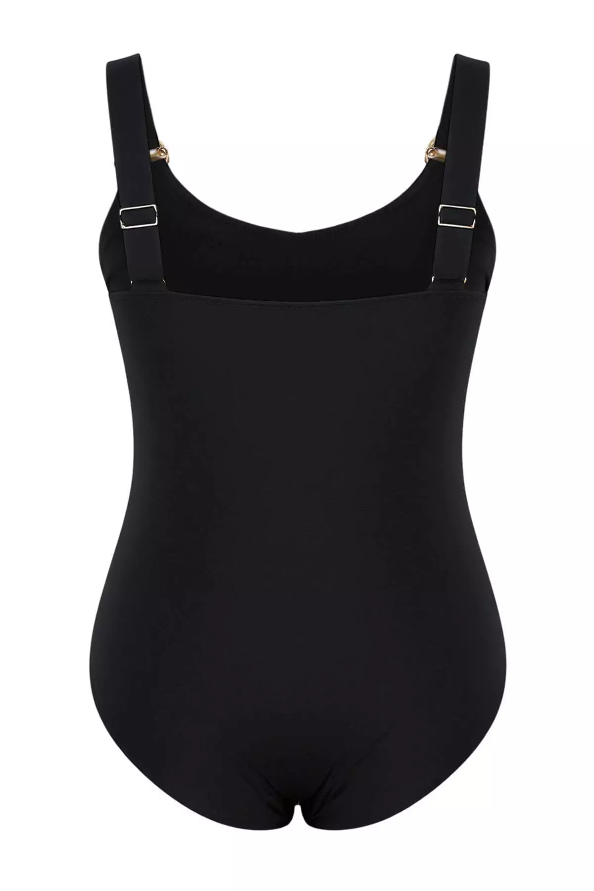 Black Gold Accessory Gathered Plus Size Swimsuit Tbbss26Am00020