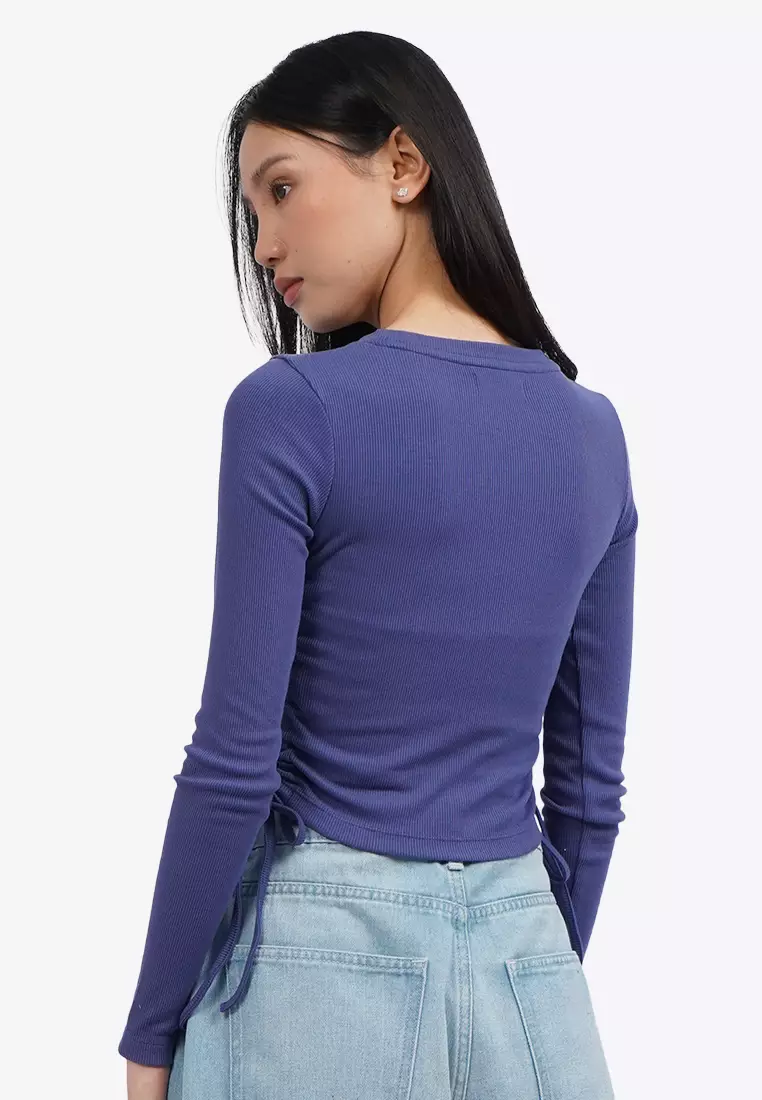 Long Sleeve Top with Side Drawstring