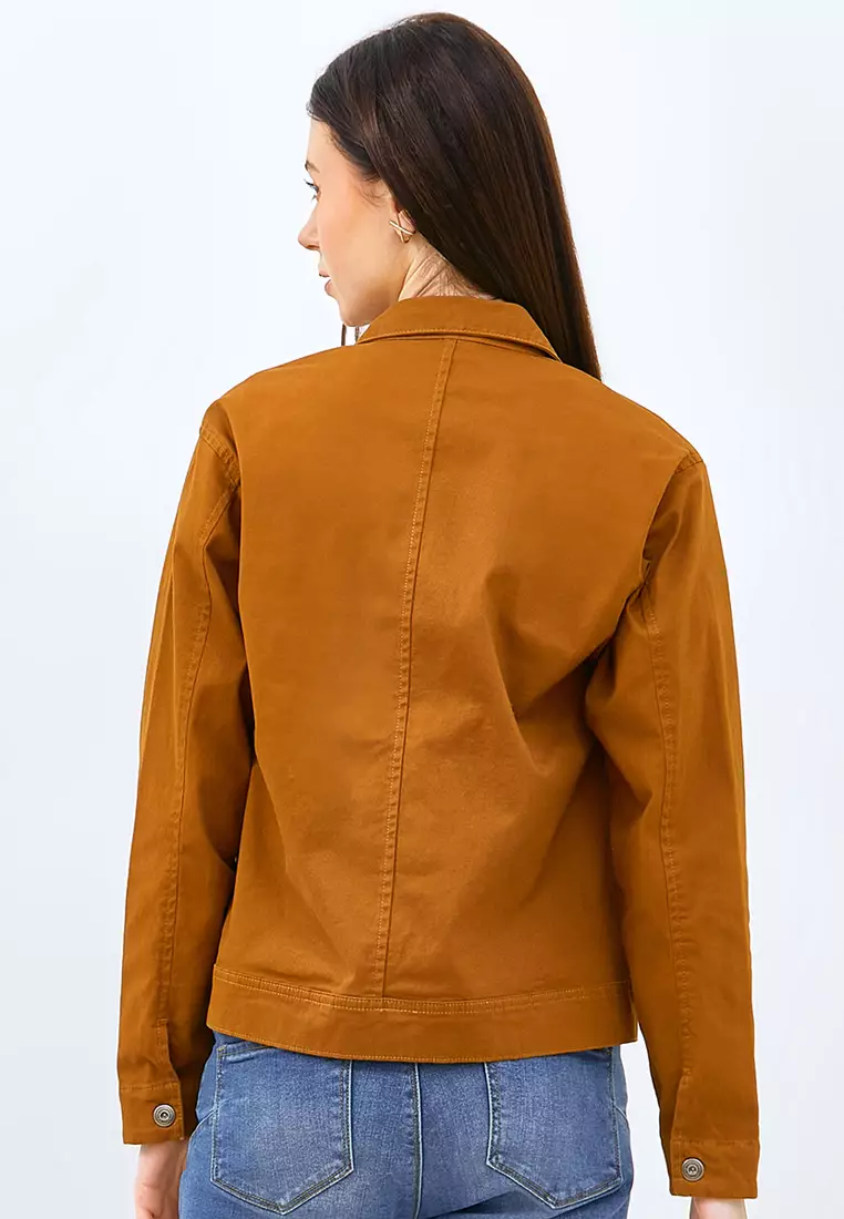 C2 Kieran Brown Crop Outer Wanita