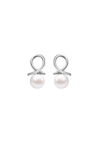 ZITIQUE silver Women's Pearl Stud Earrings - Silver 59481AC5890549GS_1