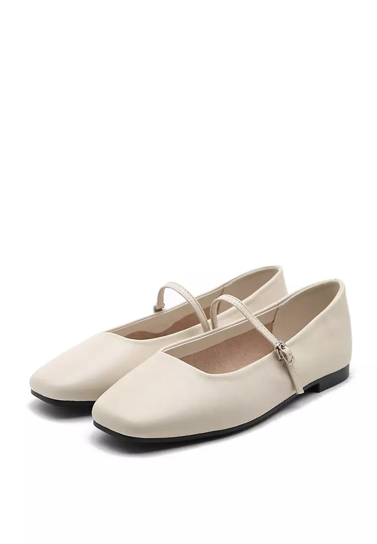 Nhibre Maryjane Flats (1cm) - Ivory