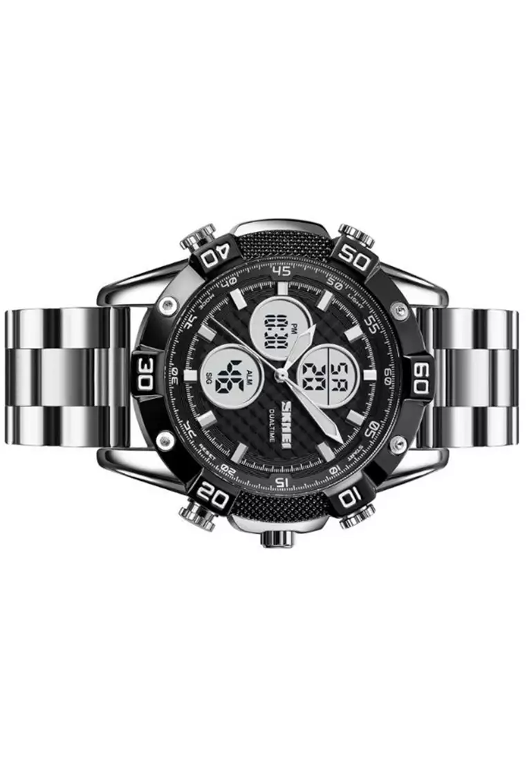 Jam Tangan Pria Analog Digital Waterproof Many Function Strap Tali Material Stainless Steel GN01 ORIGINAL