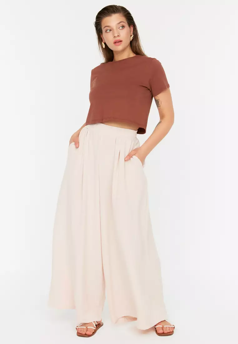 Plus Size Wide Leg Trousers