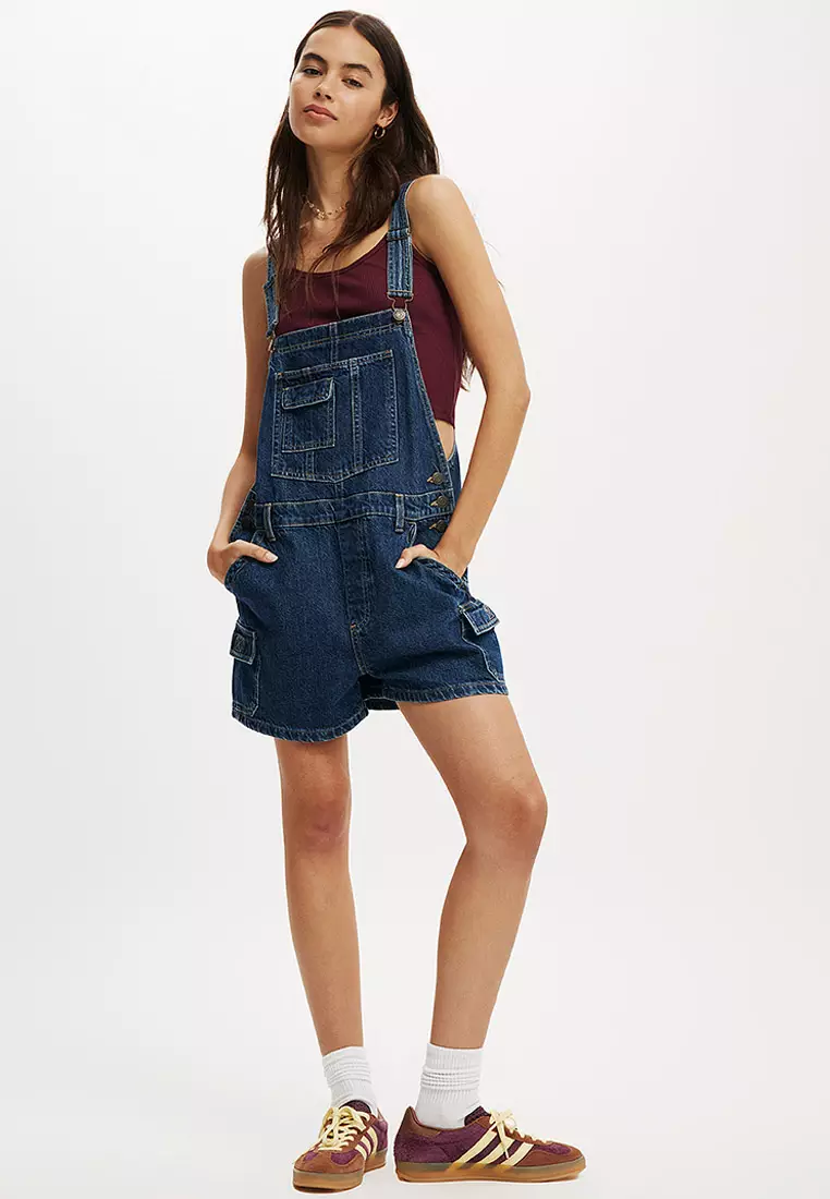 Short Denim Overall Playsuit
