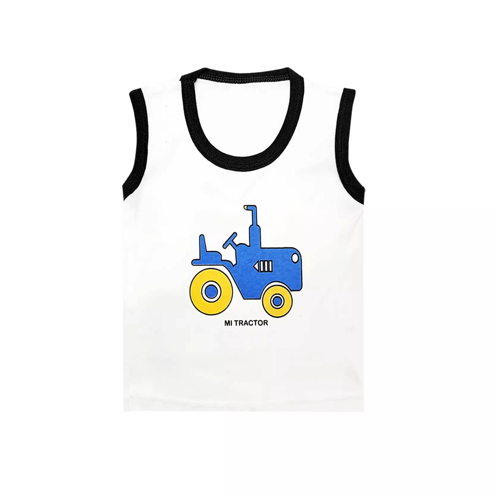 Wakakids Baju Singlet Bayi Anak Laki Laki Motif Tractor Setelan Celana Kaos Usia 0 Bulan Hingga 6 Bulan 4033 Hitam