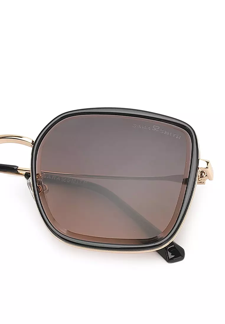 Unisex Fashion Sunglasses (Kacamata Hitam) - Hitam / Abu-Abu / Oranye