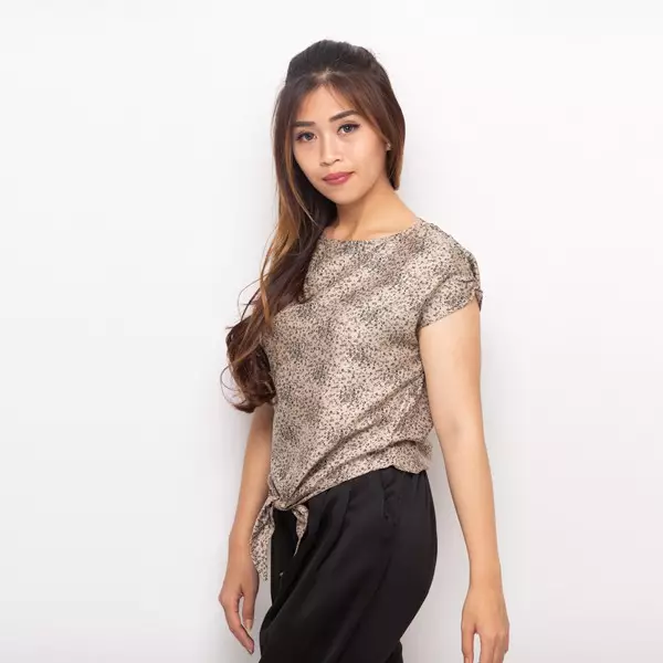 Nell Blouse In Brown Print