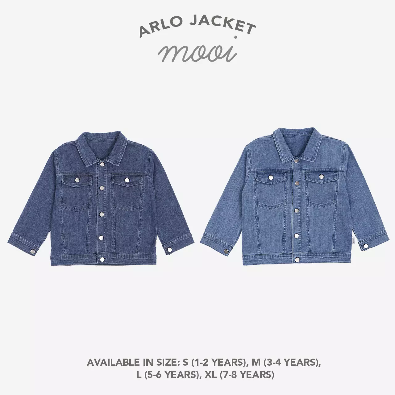 Mooi Jaket Jeans Anak Arlo Denim Jacket - Light Blue