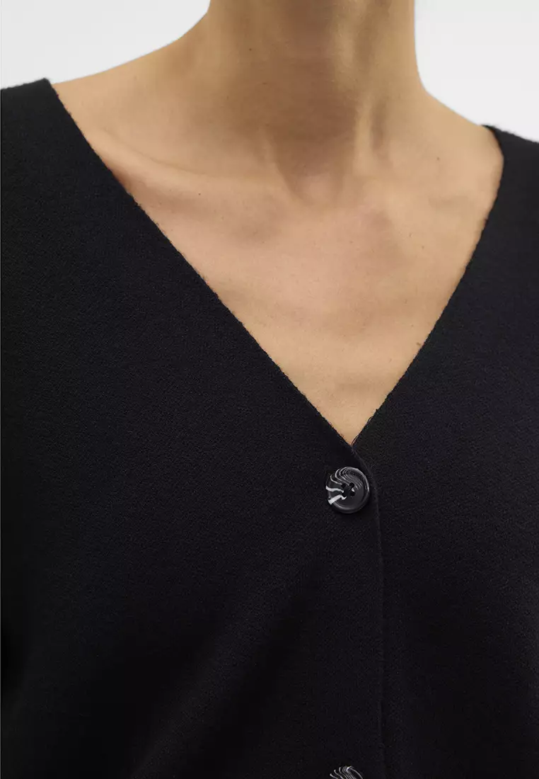 Gold Long Sleeve V-Neck Button Cardigan