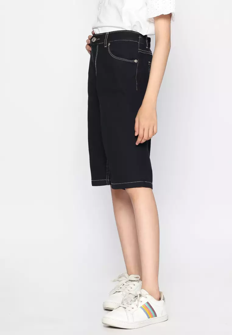 Celana Pendek Anak Perempuan Jeans Black With Model - CHEERS
