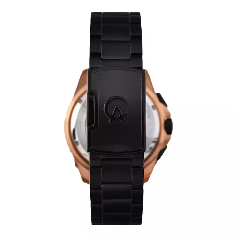 Jam Tangan Pria Alexandre Christie Chronograph AC 6653 MC BBRBA Men Black Dial Black Stainless Steel Strap