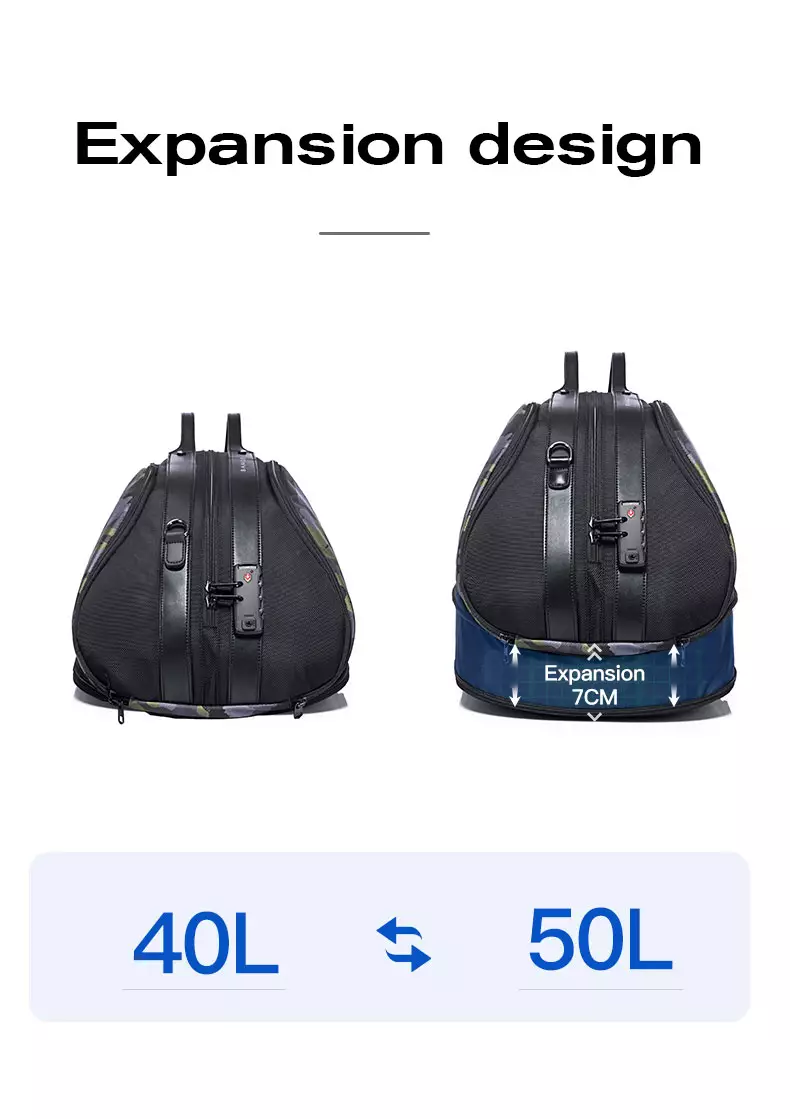 Bange BG77178 Tas Multi Fungsi Travel duffle bag GYM Pria Lock TSA - BLACK