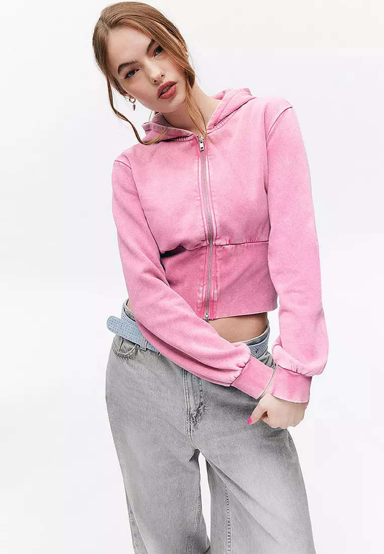 Monki cropped hoodie deals