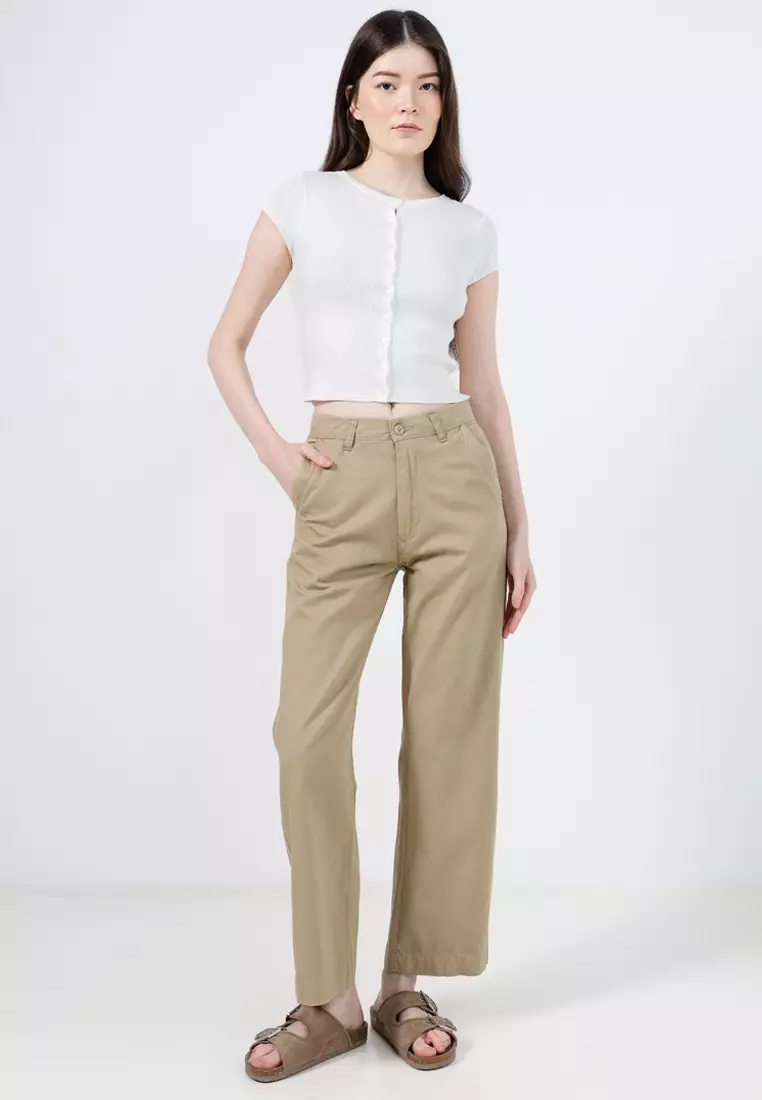 Buy Electro Denim Lab Wide Leg Chino Pants 2026 Online | ZALORA Philippines