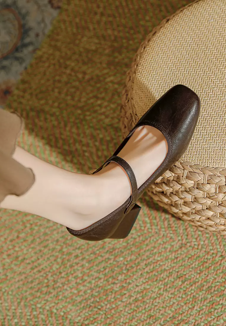 4CM Vintage Microfiber Leather Mary Jane Shoes TE2010-6