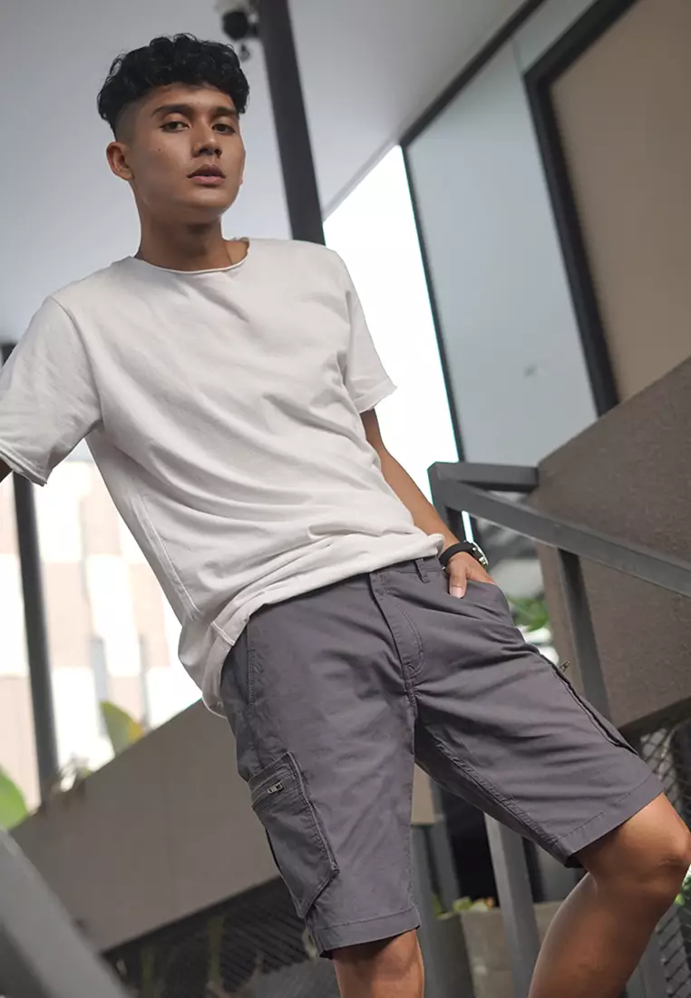 Celana Pendek Cargo Combat Cotton Stretch OXCON Short Pants Iron Grey