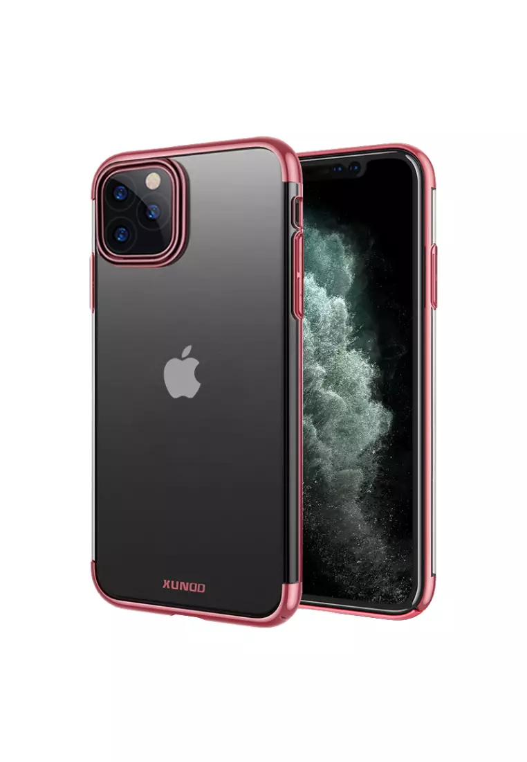 Pink Clear Case On Black Phone IPhone 14 Pro Max (6,7″) Clear Case