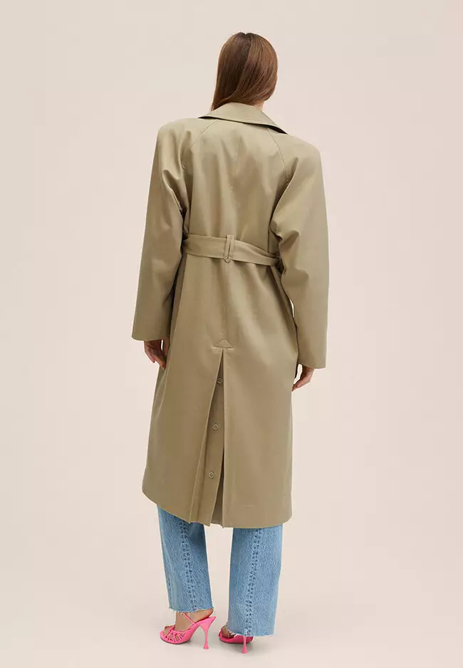 Mango lyocell flowy trench clearance