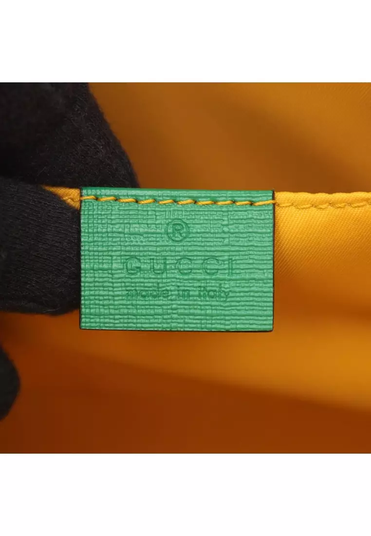 Pre-Loved Gucci CHILDRENS Children's GG Supreme Handbag PVC leather Gray beige green multicolor kids