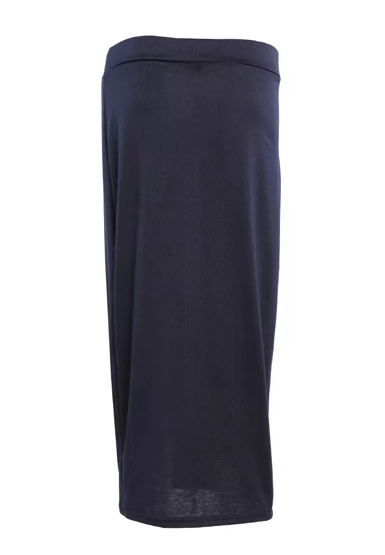 Navy Knitted Long Tube Skirt