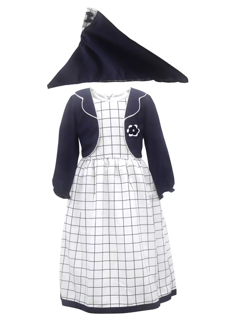 Two Mix Baju Muslim Anak Perempuan Motif Kotak -  Gamis Anak Perempuan Usia 1-12 Tahun 4146