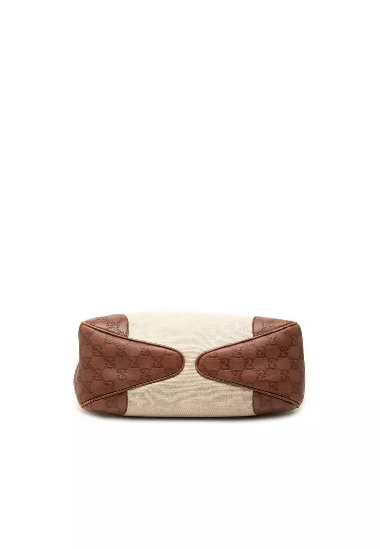 Pre-Loved Gucci Guccissima Trimmed Canvas Colbert Shoulder Bag