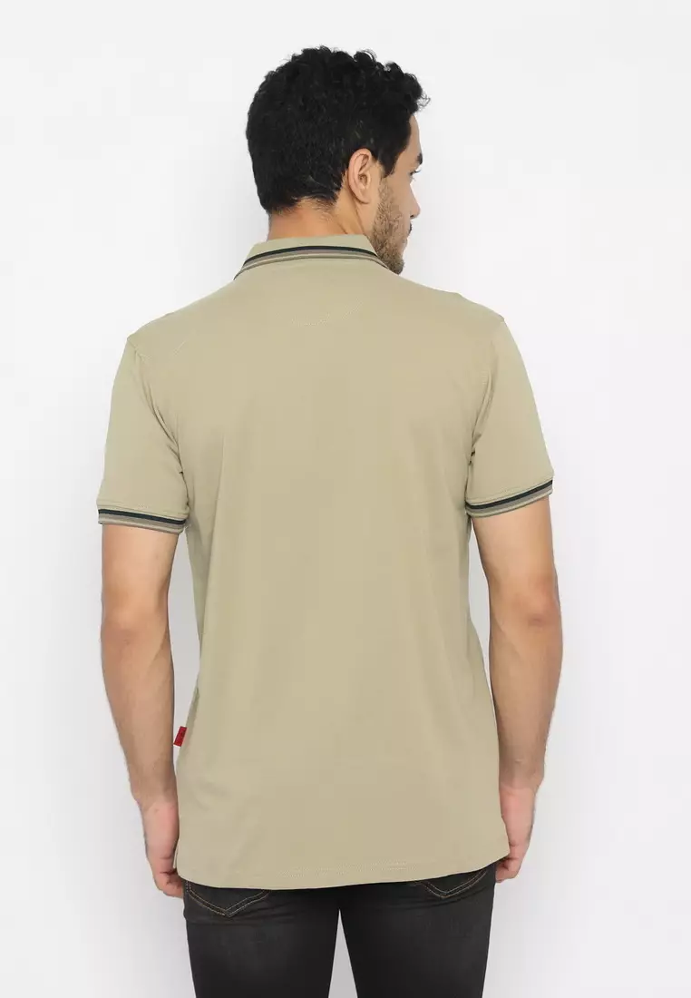 POLICE Polo Shirt Krah Stripes Pria 207200221