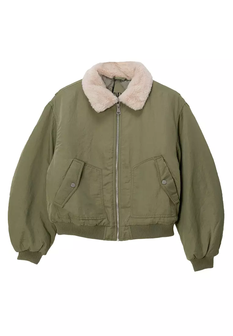 ZARA Bomber Jacket With A Faux Fur Collar 2025 | Buy ZARA