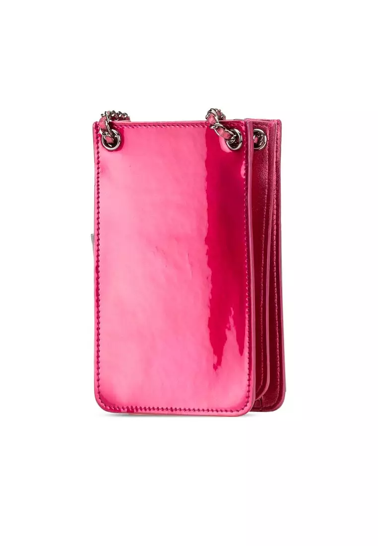Pre-Loved Chanel Cc Patent Phone Holder Crossbody