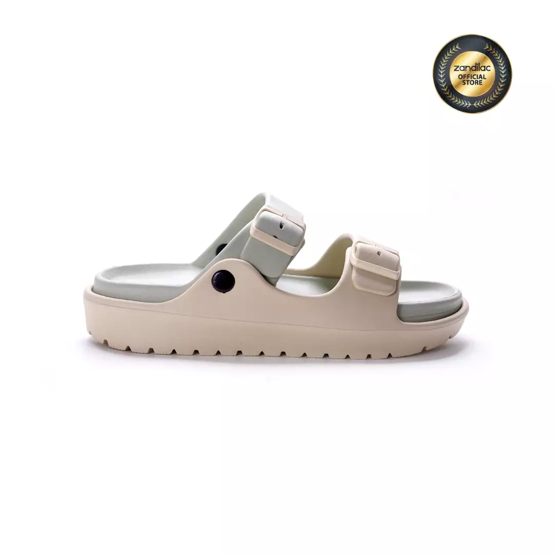 ZANDILAC - SANDAL LAKI DEWASA CH122371LD selop full karet - KREM/HIJAU SWAMP
