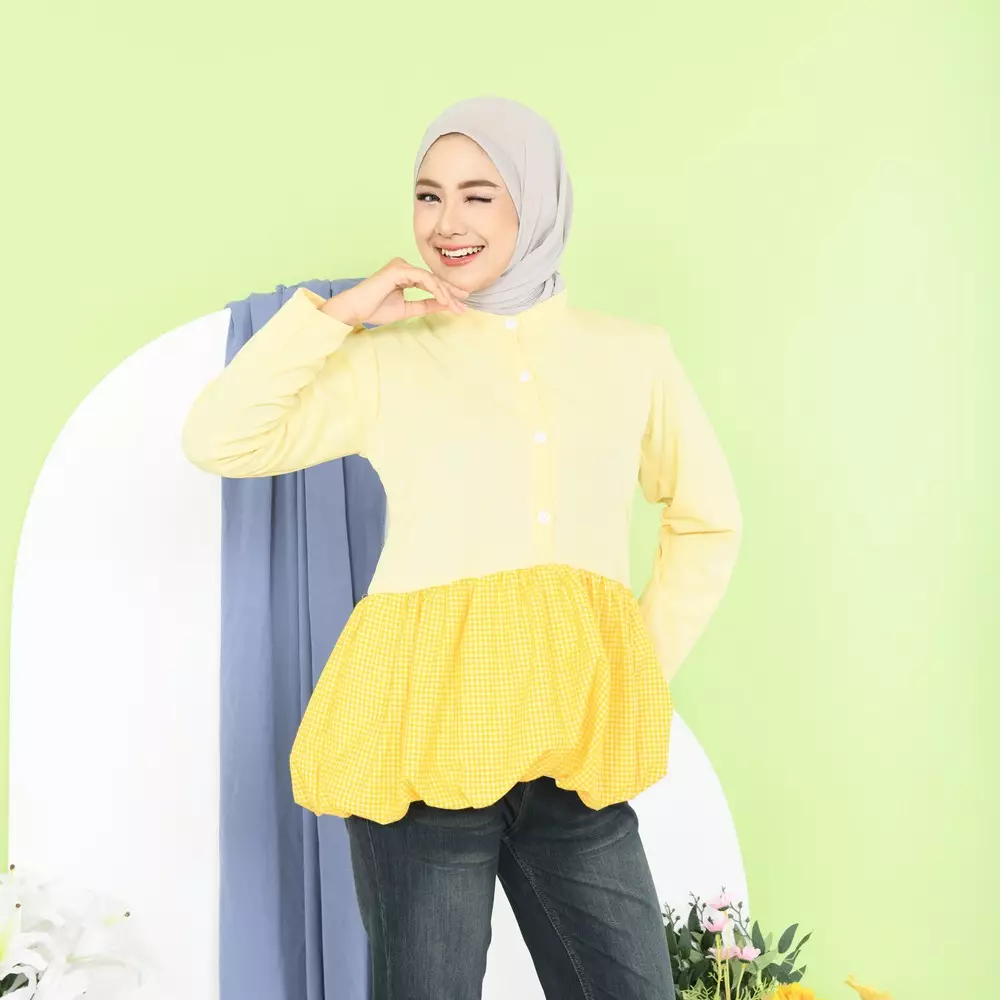 Chira Balloon Top - Soft Yellow M19720 R5S5
