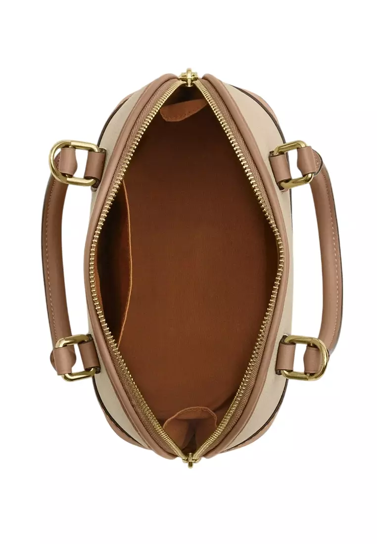 Sabrina Satchel Bag In Colorblock - Beige