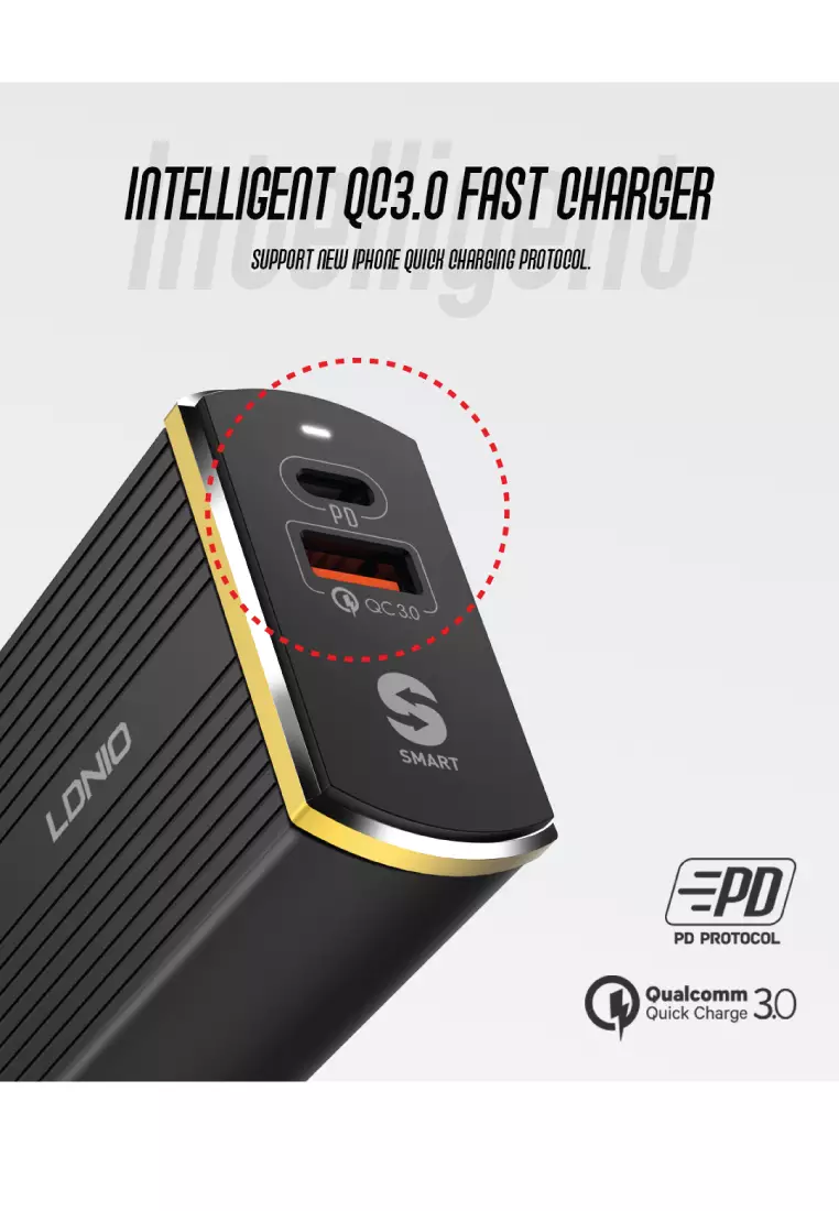 Buy LDNIO LDNIO A2502C PD + QC3.0 Fast Travel Charger Expert with USB ...