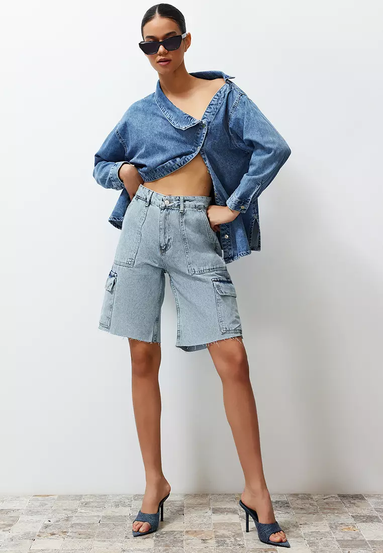 Cargo Denim Shorts