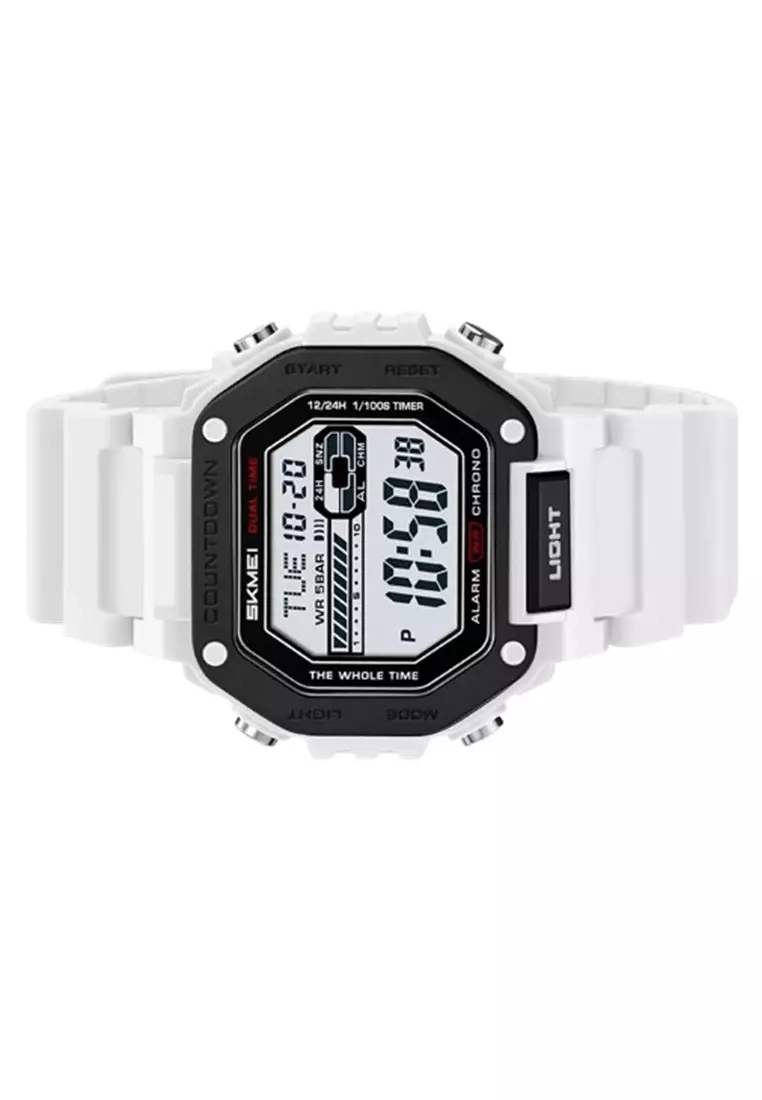 Jam Tangan Pria SKMEI Digital 2523 White Water Resistant 30M ORIGINAL - Black White