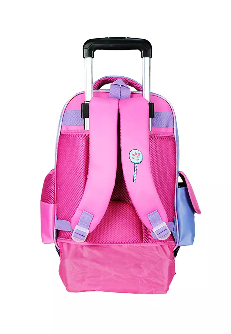 16" Ergonomic Flip-Able Magnetic School Bag with 6 x LED Wheel Trolley PS2037+TT