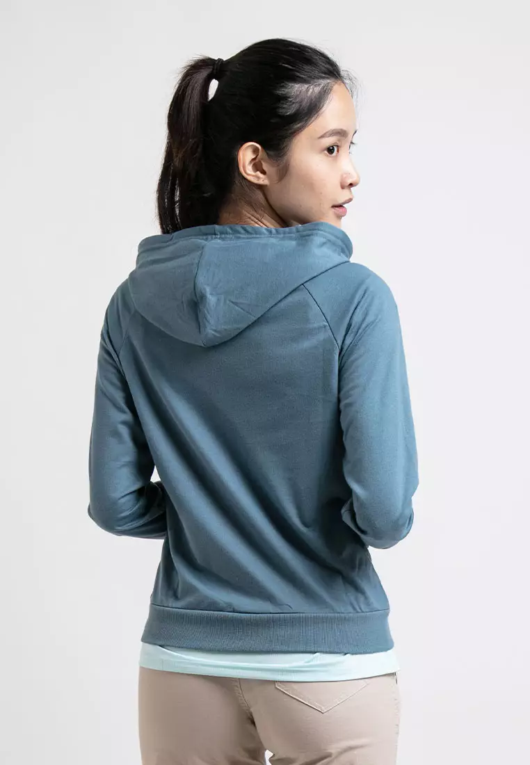 Forest Ladies Stretchable Sweatshirt Cotton Terry Hoodie Women Jacket | Jaket Perempuan - 830108-36GreyBlue