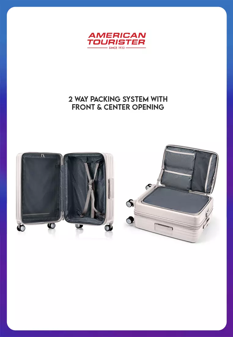 American Tourister Koper Hardcase Tranto Spinner Medium 25 Inch EXP TSA BO - Warm Grey