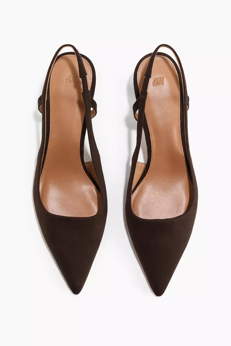 Kitten-heeled slingbacks