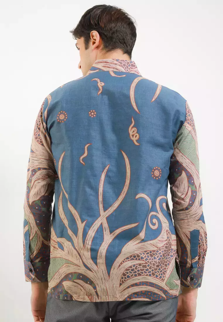 Pineapple Kemeja Batik Premium Pria Casual Modern Lengan Panjang