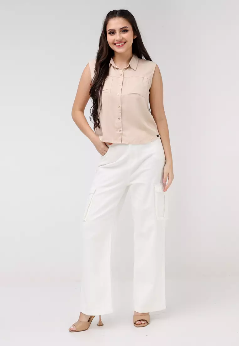 Single Twill Woven Sleeveless Blouse