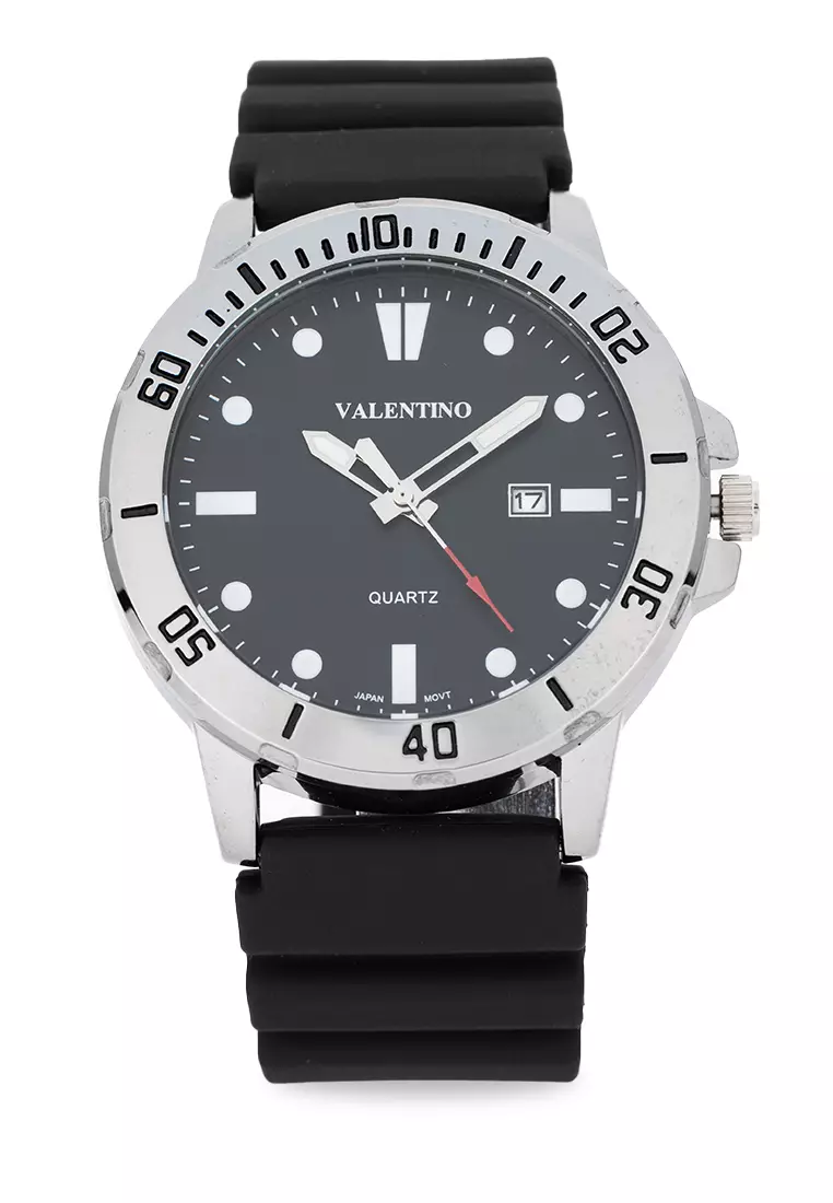 Analog Watch 20122530-Blk Strap-Black Dial