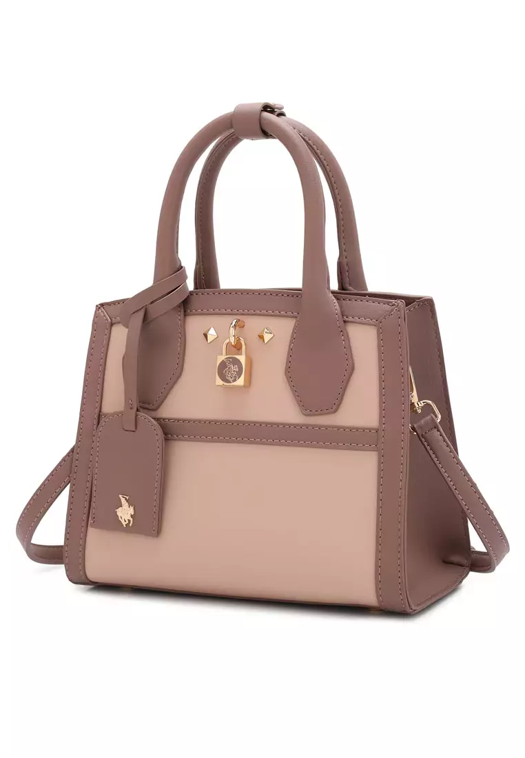 2-In-1 Top Handle Bag & Zipper Purse (2-in-1 Tas Tangan Wanita & RFID Dompet Wanita) - Ungu