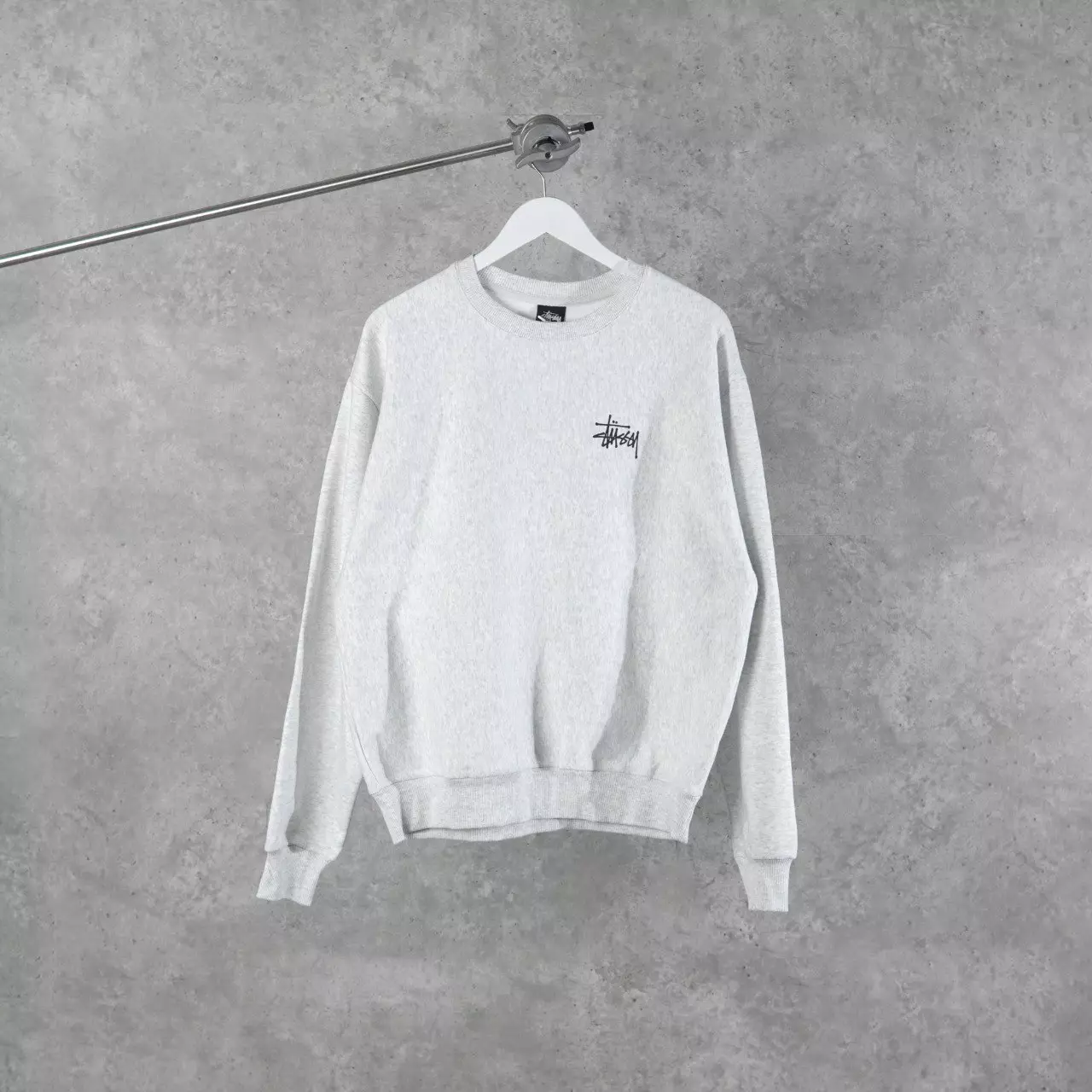 Sweater STUSSY SIGNATURE LOGO BLACK OATMEAL GREY SWEATSHIRT 100% ORIGINAL