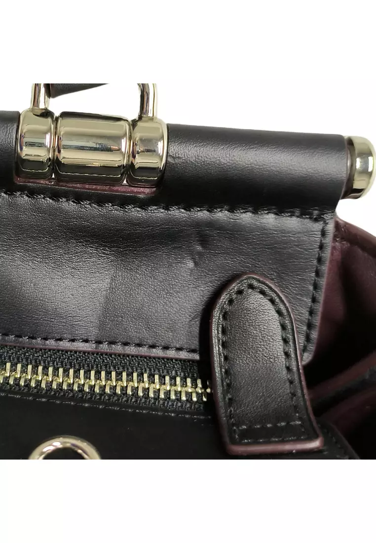 Pre-loved Coach Western Rivets Drifter Glovetanned Leather Shoulder Bag for Women in Black - O1-57120-SVBK