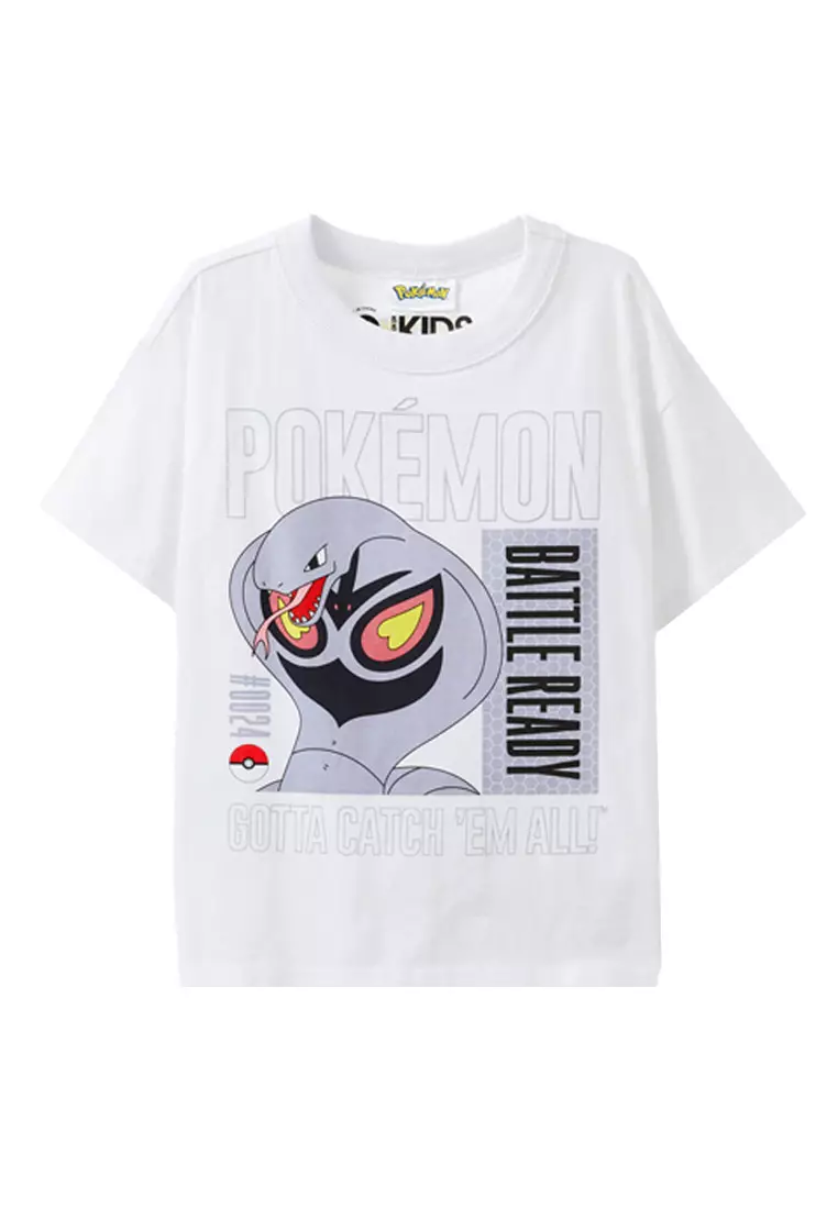 【COVERNAT】 Pokemon Balance Cool Cotton T-shirt White Buy Cotton On Kids Pokemon Drop Shoulder Short Sleeve T