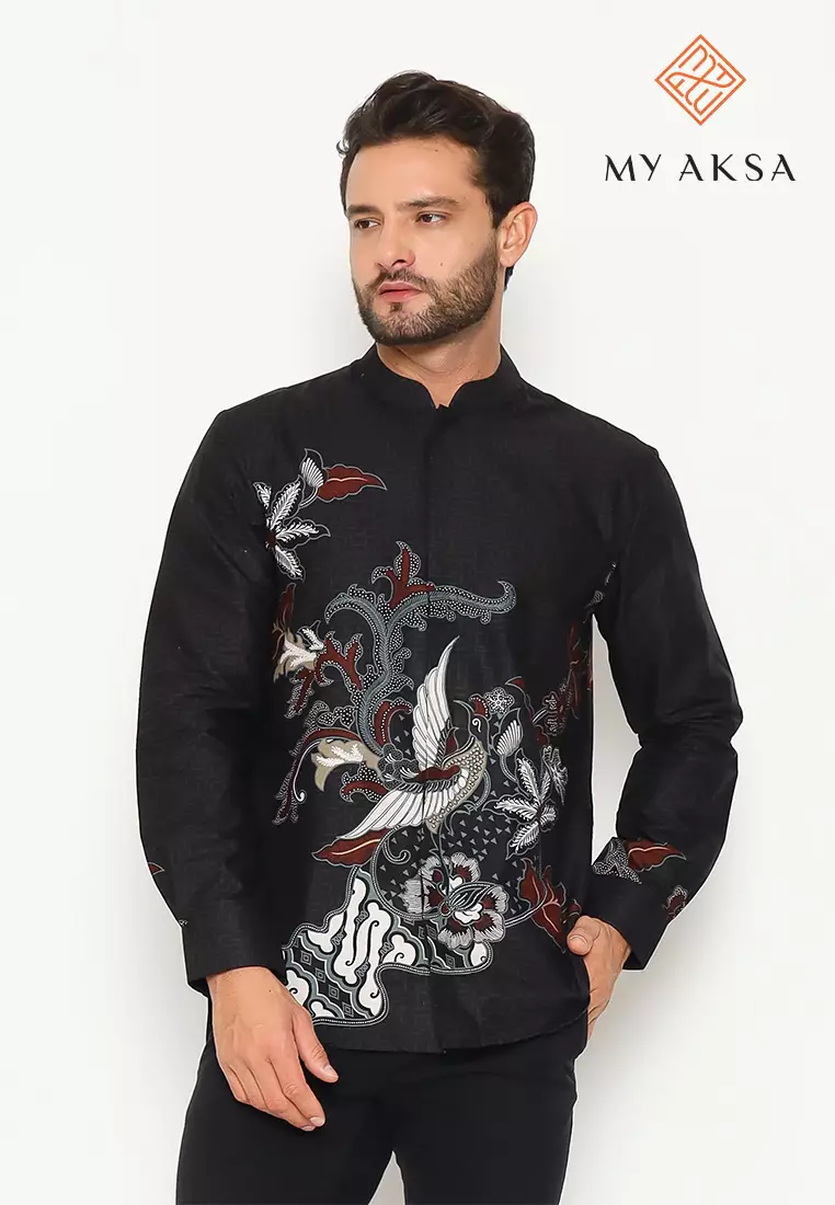 My Aksa Batik Pria Kemeja Furing Koko Panjang Kefas Keisha