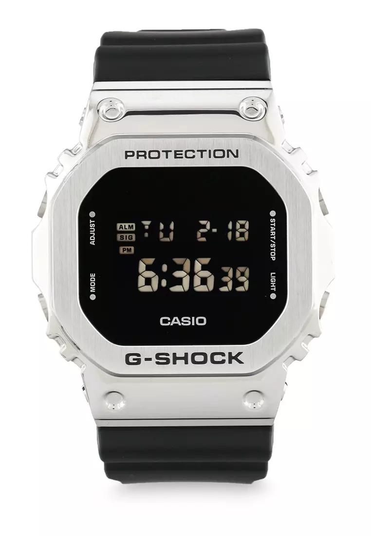 Casio G SHOCK Jam Tangan Pria Black Silver Resin GM 5600 1DR