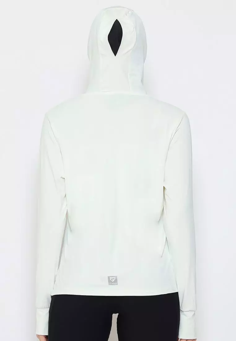 Fitwear - Jaket K-Style Anti UV Olahraga Wanita FLORYN UPF 50++ PJ POCKET - BROKEN WHITE