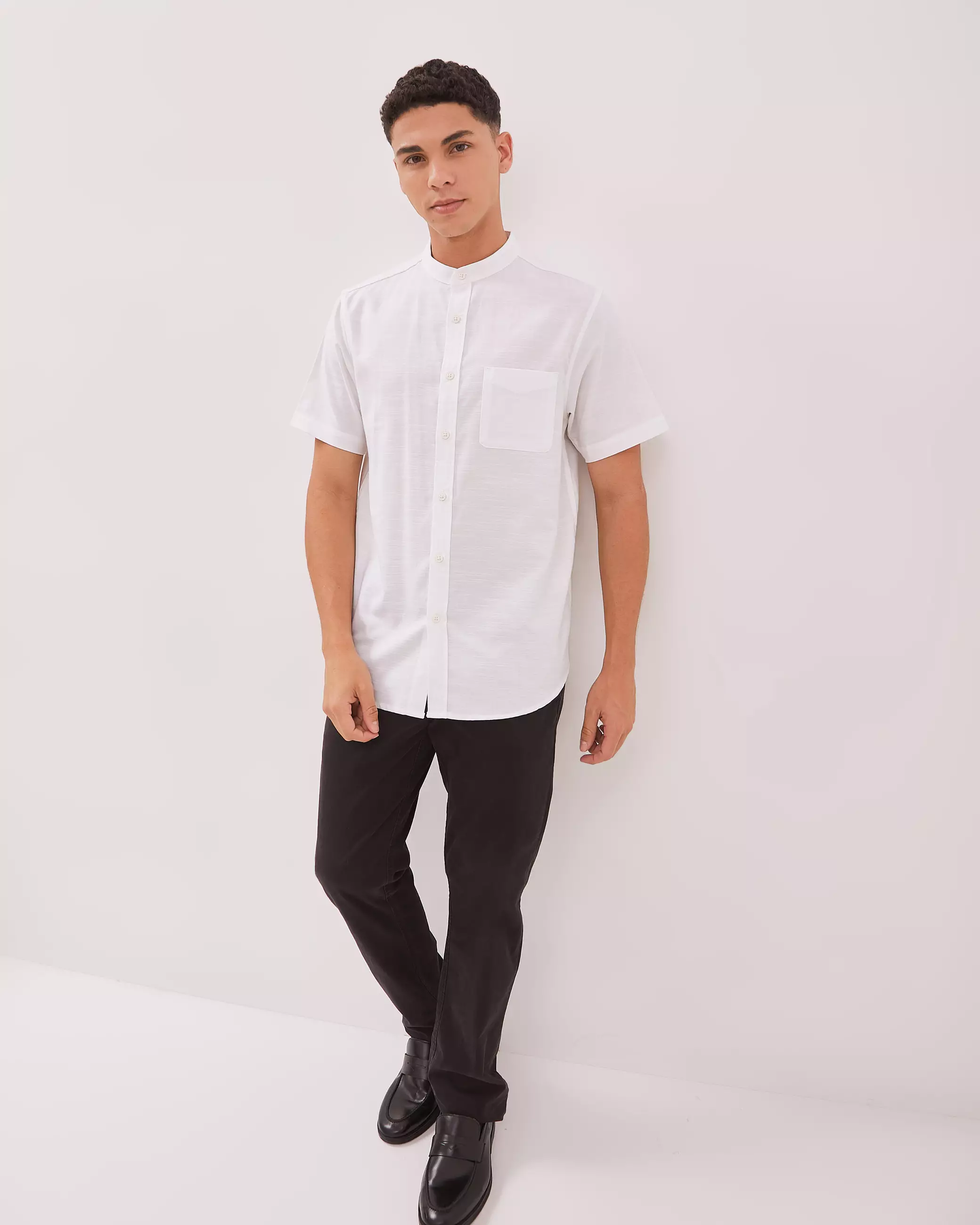 AMK Kemeja Shanghai Pria Lengan Pendek SHG Laurel Ss White